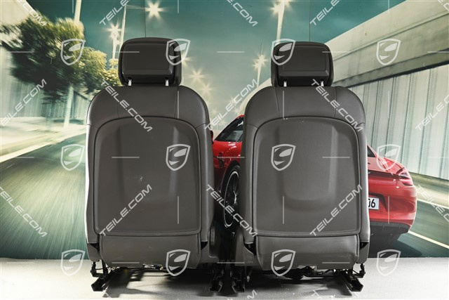 Seats, right el. adjustment, left manual, leather, agate grey, set (L+R)