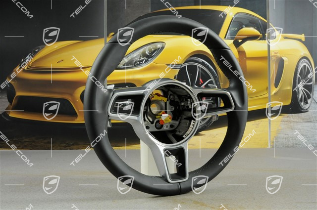 Kierownica sportowa, bez kompasu, bez podgrzewania, skóra, czarna Kierownica sportowa, bez kompasu, bez podgrzewania, skóra, czarna