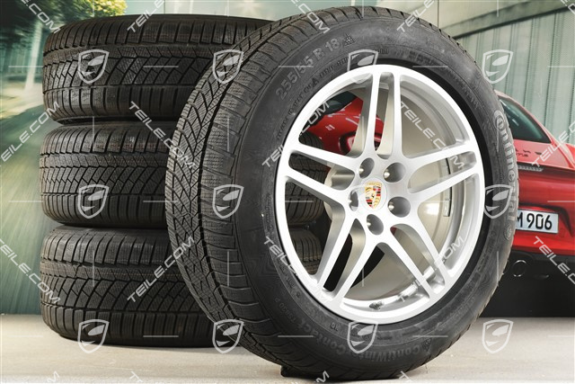 18" "Macan S" koła zimowe komplet, felgi 8J x 18 ET21 + 9J x 18 ET21 + opony zimowe Continental 235/60 ZR 18 + 255/55 ZR 18, z czujnikami ciśnienia