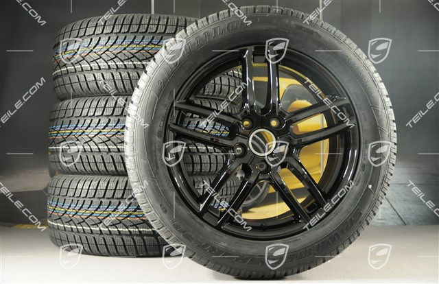 19-inch winter wheels set "Cayenne Turbo IV" facelift 2014->, alloy rims 8,5J x 19 ET59 + NEW Dunlop winter tyres 265/50 R19, with TPM, black high gloss 19-inch winter wheels set "Cayenne Turbo IV" facelift 2014->, alloy rims 8,5J x 19 ET59 + NEW Dunlop winter tyres 265/50 R19, with TPM, black high gloss