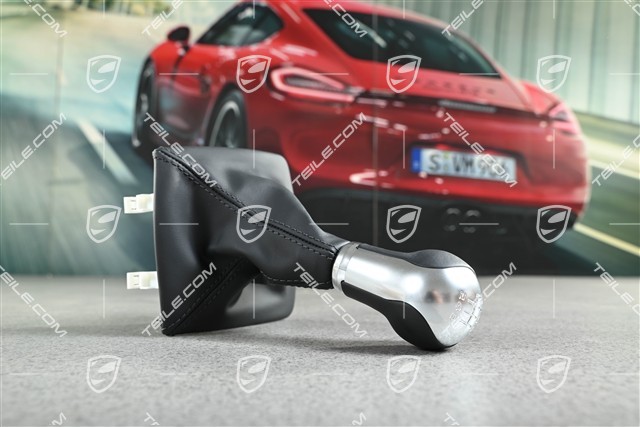 Spyder, Schaltknauf /Schalthebelknopf mit Schaltmanschette Leder, 6-Gang Schaltgetriebe