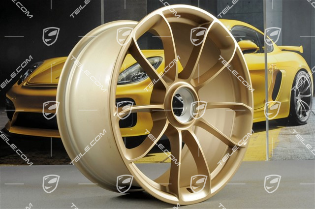 20"+ 21" GT3RS wheel rim set, with GT3RS logo, 9,5J x 20 ET50 + 12,5J x 21 ET48, Aurum Metallic