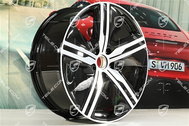 22-inch Macan Exclusive Design wheel rim set, 9J x 22 ET29 + 11J x 22 ET47, black high gloss