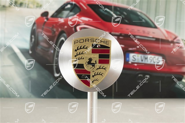 Hub cap, concave, coloured crest, RS Spyder, aluminium milling