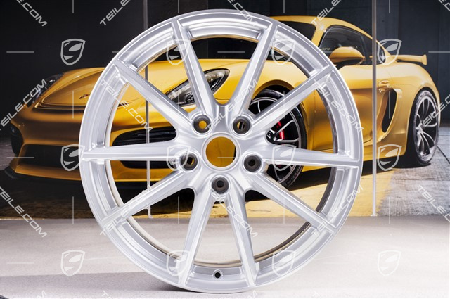 20"+21" Komplet felg Carrera S, 8,5J x 20 ET53 + 11J x 21 ET66, srebrny brilliant chrome