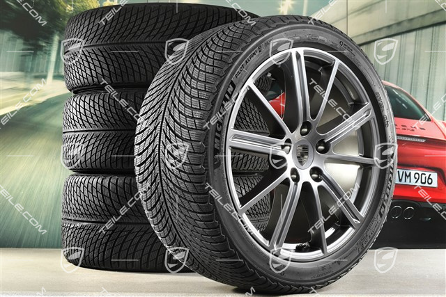 20" Panamera Turbo Koła zimowe, komplet, felgi 9,5J x 20 ET71 + 10,5J x 20 ET71 + opony zimowe Michelin Pilot Alpin 5 275/40 R20 + 315/35 R20, Adamantium