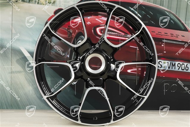 20"+21" komplet felg Turbo S Exclusive Design, 9,5J x 20 ET44 + 12J x 21 ET70, czarny wysoki połysk