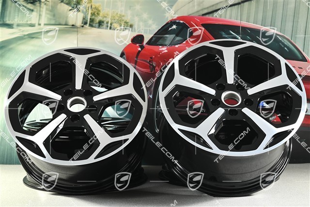 20-inch Taycan Offroad Design wheel rim set, 9J x 20 ET54 + 11J x 20 ET60, black high gloss