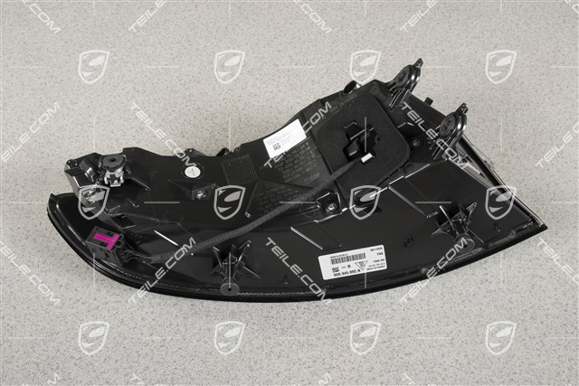 LED rear lights, black, set: left+right+center, with „PORSCHE" inscription/logo black