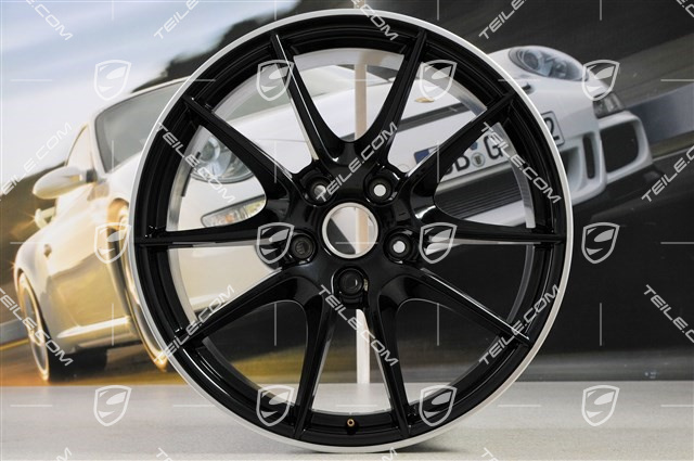 20" Carrera S III wheel rim set, 8,5J x 20 ET51 + 11J x 20 ET52, wheel spokes in black