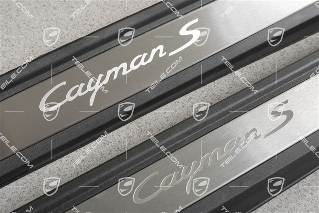 Blenden/Einstiegleisten, ohne Beleuchtung, Edelstahl, "Cayman S", Satz, L+R