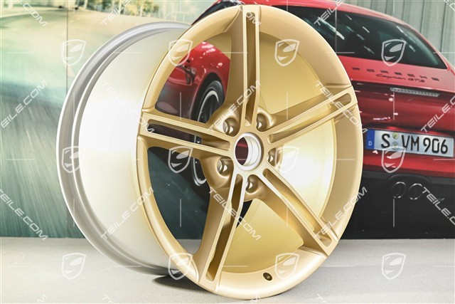 21" Wheel rim set Mission E Design, 9,5J x 21 ET60 + 11,5J x 21 ET66, aurum satin matt