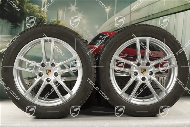 20" koła zimowe Cayenne Sport, komplet, felgi 9J x 20 ET50 + 10,5J x 20 ET64 + opony zimowe Continental 275/45 R20 + 305/40 R20, z czujnikami ciśnienia
