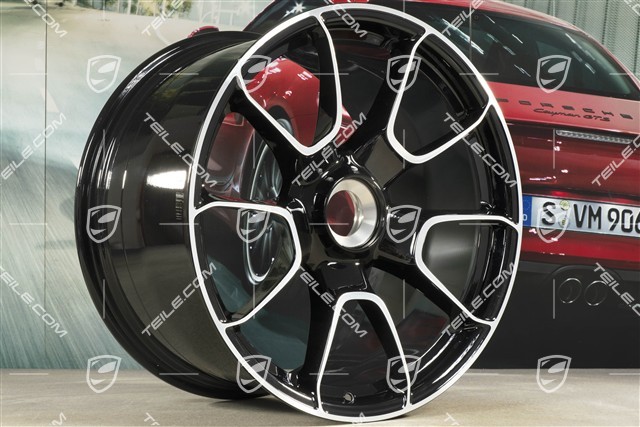 20"+21" komplet felg Turbo S Exclusive Design, 9,5J x 20 ET44 + 12J x 21 ET70, czarny wysoki połysk