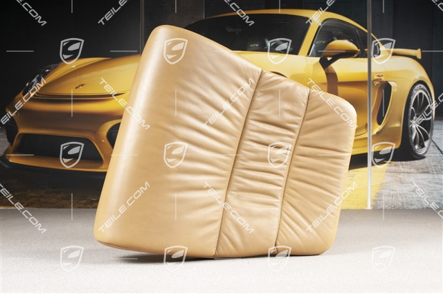 Back seat lower / cushion, Cabrio, Draped leather, Savanna beige, L