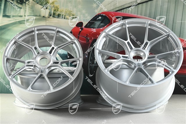20+21 -inch GT3 wheel rim set, 9,5J x 20 ET46 + 12J x 21 ET45, brilliant silver