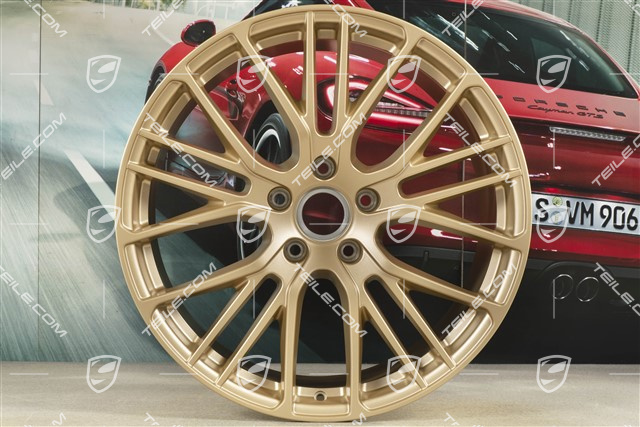 21-inch wheel rim set Panamera Exclusive Design Sport, 9,5J x 21 ET71 + 11,5J x 21 ET69, Aurum satin mat