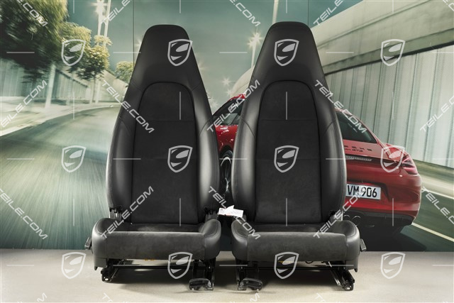 Fotele, reg manualnie/elektrycznie, podgrzewanie, skóropodobne/Alcantara, czarny, L+R