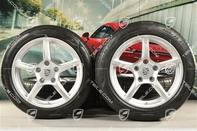 18" Boxster IV koła letnie, komplet, felgi 8J x 18 ET57 + 9,5J x 18 ET49, opony letnie Pirelli P Zero 235/45 R18 + 265/45 R18