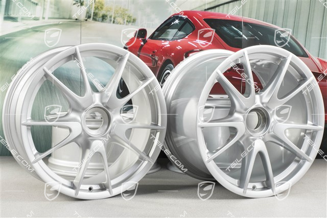 19" GT3 II Felgensatz, vorne 8,5J x 19 ET53 + hinten 12J x 19 ET63, silber