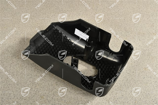 Lenksäulenverkleidung el. einstellbar, Unterteil, Leder, Schwarz