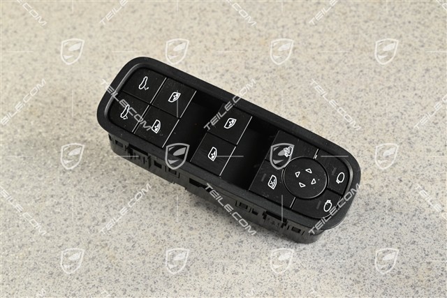 Power windows switch, Drivers side, Black matte