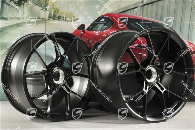 20"+21" GT3 Felgen Satz, 9,5J x 20 ET46 + 12J x 21 ET45, schwarz seidenmatt