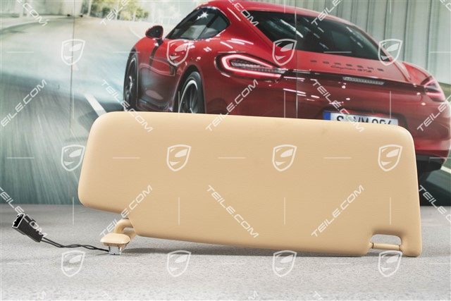 Sonnenblende, mit Spiegel und Leuchte, Luxorbeige, L