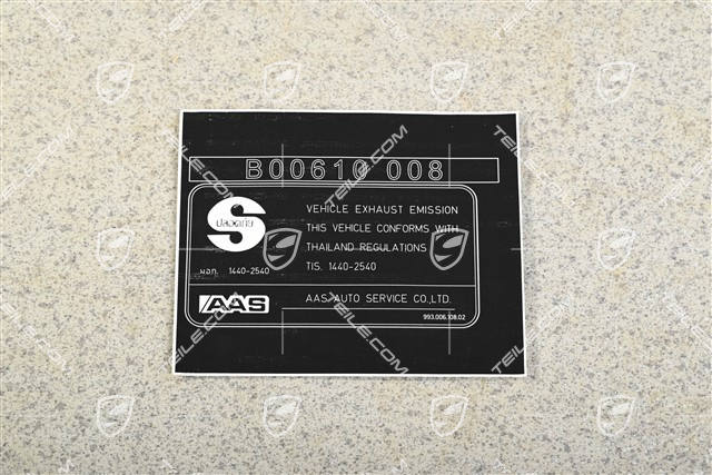 Sticker exhaust emissions Thailand