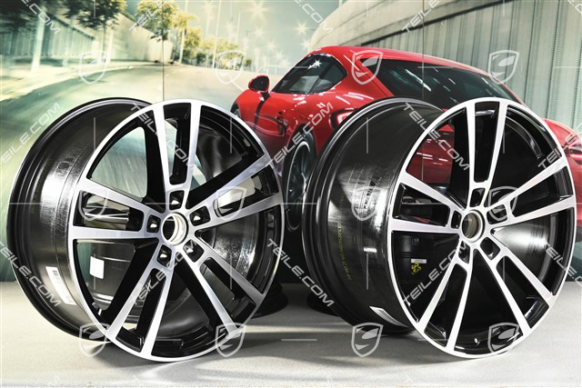 22" Felgensatz Cayenne Coupe Sport Design, 10J x 22 ET48 +11,5J x 22 ET52, schwarz hochglänzend
