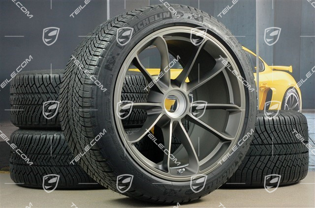 GT3RS 20" Winterräder Satz, Felgen 9J x 20 ET55 + 12J x 20 ET47 + NEUE Michelin Winterreifen 245/35 R20 + 315/35 R20, mit RDK Sensoren