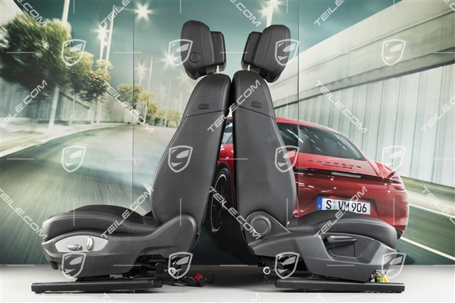 Seats, manual/electric adjustable, heating, Leatherette/Alcantara, black, set (L+R)