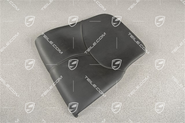 Back seat lower / cushion, Cabrio, Leatherette, Black, L