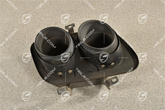Double tailpipe, black, R