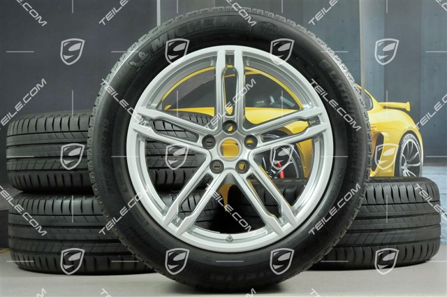 19-inch "Macan Turbo" summer wheels set, rims 8J x 19 ET21 + 9J x 19 ET21, summer tyres Michelin 235/55 R 19 + 255/50 R 19, with TPMS