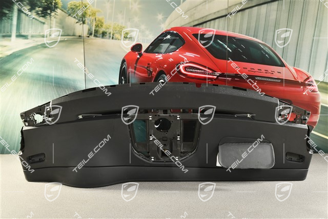 Dashboard / Instrument trim, upper part, leather, black, damaged