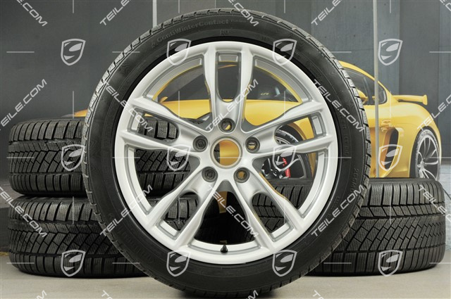 19" winter wheel set Boxster S, 8J x 19 ET57 + 9,5J x 19 ET45 + NEW Continental WinterContact winter tires 235/40 R19 + 265/40 R19, without TPMS