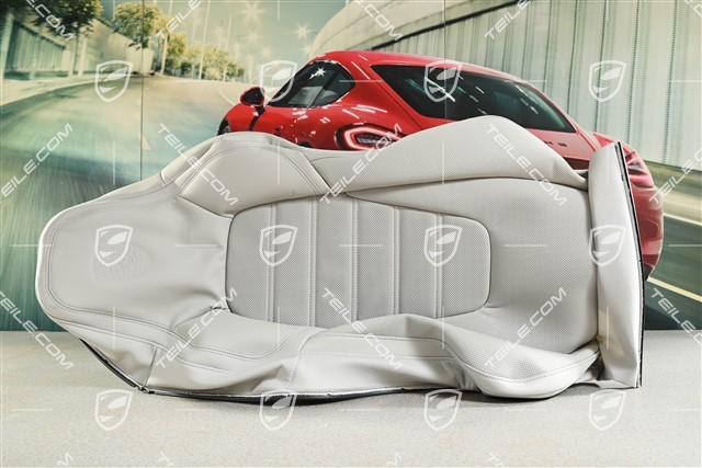 Front seat, Backrest cover, sport seat, Leather, chalk, L