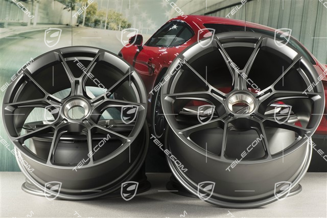 20"+21" GT3 komplet felg, 9,5J x 20 ET46 + 12J x 21 ET45, ciemny srebrny / darksilver