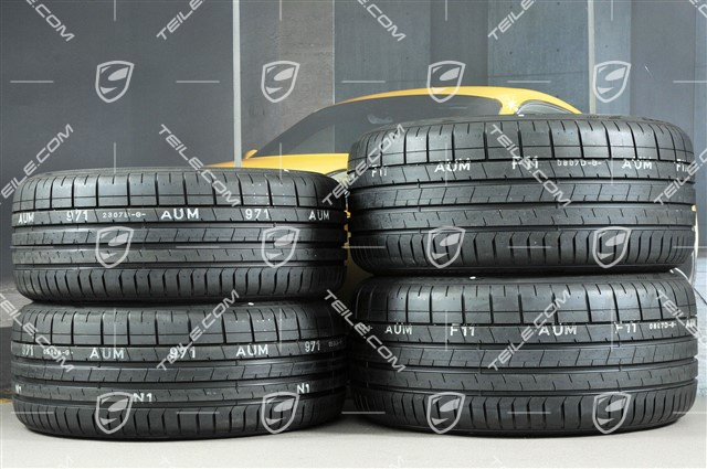 20" Turbo IV Sommerräder Satz, Felgen 8,5J x 20 ET57 + 10,5J x 20 ET47 + Pirelli Sommerreifen 235/35 ZR20 + 265/35 ZR20, mit RDK-Sensoren