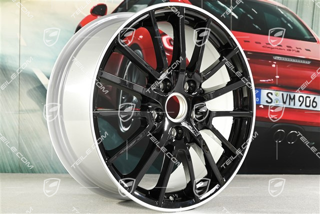 19-inch "Sport Design" wheel, 8J x 19 ET57, wheel star in black / silver pinstripe round the edge