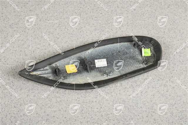 Centre console / tunnel cover, Leather, Lateral, Black, R