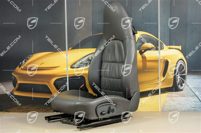 Sitz, el. einstellbar, Heizung, Leder, Spacegrau, Raffleder, L