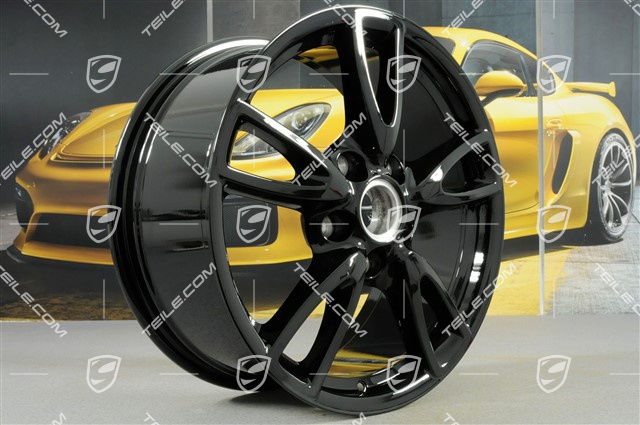 18" Komplet felg Carrera IV, 8J x 18 ET57 + 10,5J x 18 ET60, C2 / C2S, czarny połysk