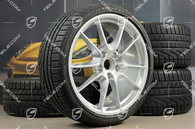 20" Komplet kół zimowych Carrera S (III), 8,5J x 20 ET51 + 11J x 20 ET70 + NOWE opony zimowe Pirelli 245/35 ZR20 + 295/30 ZR20, z czujnikami ciśnienia RDK