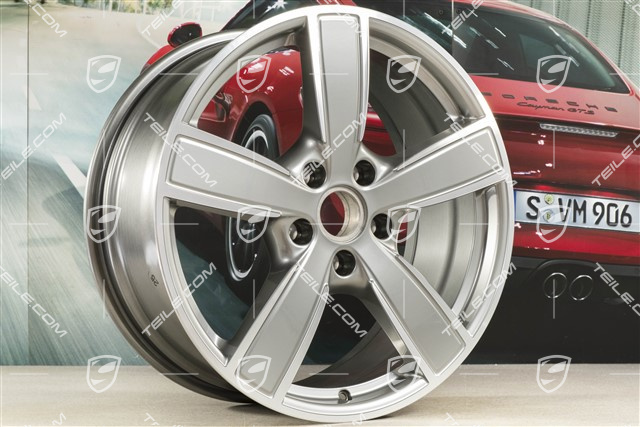 20" Felgensatz Cayenne Sport Classic Komfort, 9J x 20 ET50 + 10,5J x 20 ET64, Platinsilber