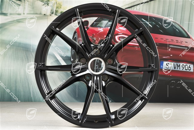 20" Komplet felg Carrera S IV, 8J x 20 ET57 + 10J x 20 ET45, czarny satynowy półmat