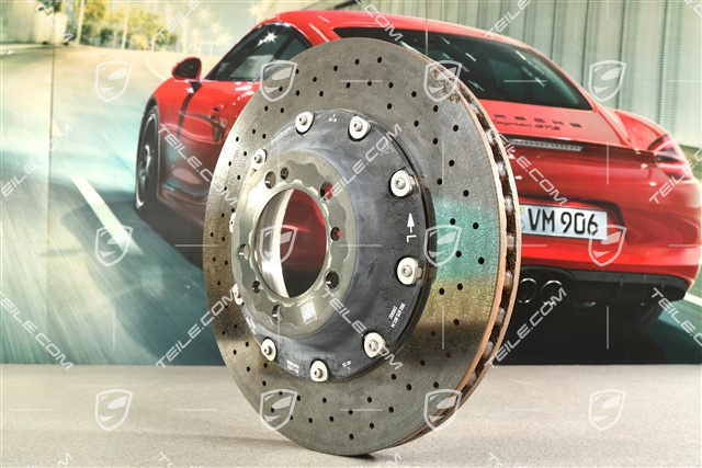 PCCB ceramic brake disc, Turbo, damaged, L
