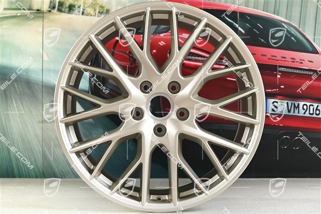 21-inch wheel rim Panamera Sport Design, 9,5J x 21 ET71, white gold metallic silky shine