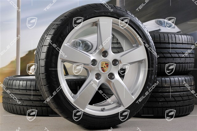 19" Cayman S Sommerräder Satz, 8J x 19 ET57 + 9,5J x 19 ET45, Reifen 235/40 ZR19 + 265/40 ZR19